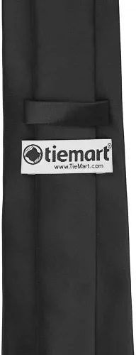 Vista 5 de tiemart Corbata de color sólido prémium Negro