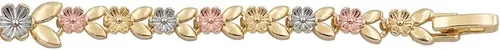 Vista 5 de Giffor Pulsera para mujer, pulsera de 7.1in, joyería laminada, 14 quilates, Circonita cúbica