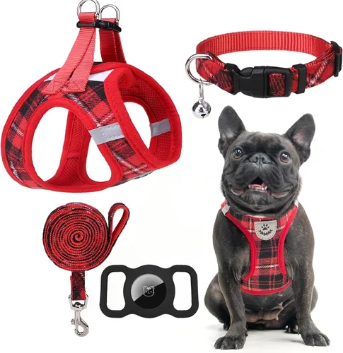 Vista 12 de Arnés para cachorros de otoño de Acción de Gracias - Collar y correa para perro - Arnés de chaleco para perros pequeños de malla suave acolchada