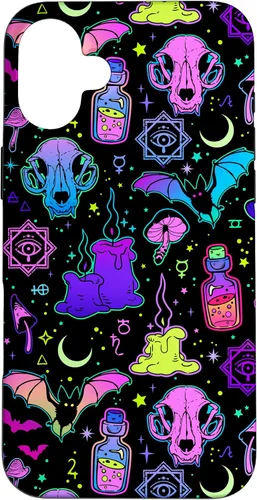 Vista 22 de Funda de brujería mágica para iPhone 16 con diseño gótico pastel de Halloween