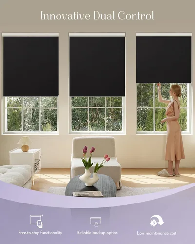 Vista 3 de Graywind Persianas motorizadas con sistema de resorte, persianas manumáticas opacas personalizadas, control por aplicación, persianas automáticas