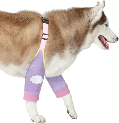 Vista 8 de Funda de recuperación para perros con acolchado, mangas delanteras para piernas después de la cirugía, protector de codo para perros pequeños