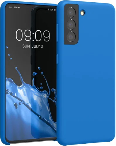 Vista 141 de kwmobile Funda compatible con Samsung Galaxy S9 - Funda de silicona TPU con acabado suave - Blue Reef