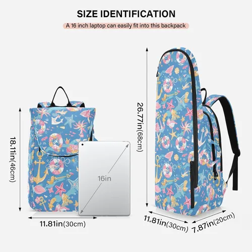 Vista 3 de Tennis Badminton Bag Backpack Water Resistant Sea Ocean Blue Waves Ocean 3 Rackets Badminton Pickleball Bag for Men Women Tennis Sport Tenis
