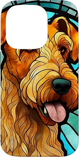 Vista 17 de Airedale Terrier Dog Stained Glass Case for iPhone 17