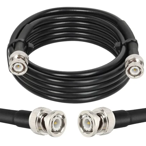 Vista 19 de MOOKEERF Cable BNC de 1 pie, paquete de 2 unidades de baja pérdida KMR240 BNC macho a macho cable coaxial de 50 ohmios para radioaficionado