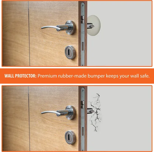 Vista 3 de Juego de 2 calcomanías autoadhesivas para parachoques de puerta de alta calidad, gran adherencia, protector de pared, tope de perilla de puerta, 3.2