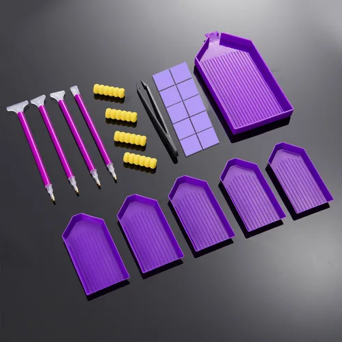 Vista 5 de KTCLCATF Kit de Herramientas y Accesorios para Pintura de Diamantes DIY de Múltiples Tamaños, Bolígrafos de Pintura para Adultos para Hacer Arte