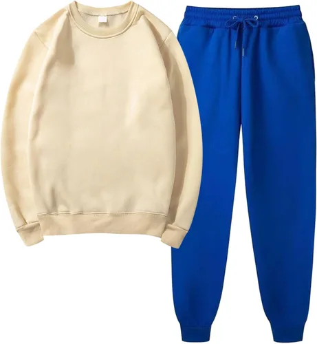 Vista 2 de Tuianres Women 2 Piece Outfits Sweatsuit Set 2023, Long Sleeve Casual Solid Pullover Sweatshirt Matching Sweatpants Fall Set