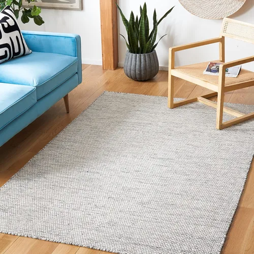 Vista 10 de SAFAVIEH Natura Collection Alfombra de pasillo, 2 pies 3 pulgadas x 9 pies, gris y marfil, lana hecha a mano, ideal para zonas de alto tráfico