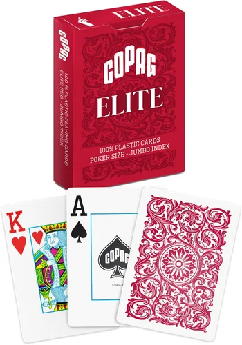 Vista 9 de Copag Elite cartas de juego 100% de plástico, tamaño póquer (estándar) índice Jumbo, baraja individual (negro)
