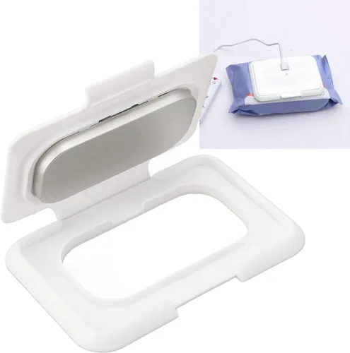 Vista 2 de Dispensador de toallitas húmedas para bebés, calentamiento rápido y reutilizable, calentador de toallitas húmedas recargable por USB, ligero y fácil