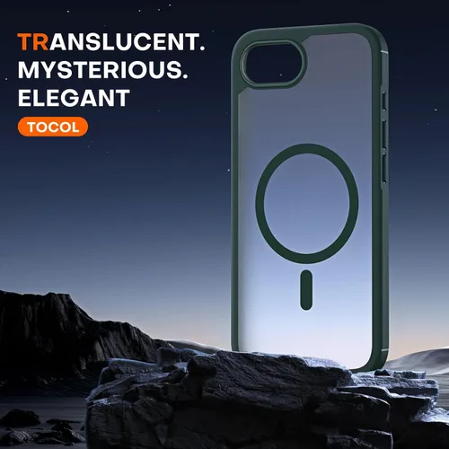 Vista 665 de TOCOL Funda para iPhone 11, compatible con Magsafe, protección completa de cámara, imanes integrados, protección contra caídas, funda translúcida