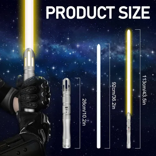 Vista 6 de ELESKOCO Dueling - Sable de luz suave y resistente, sables de luz de metal con control de movimiento con 12 fuentes de sonido, RGB 16
