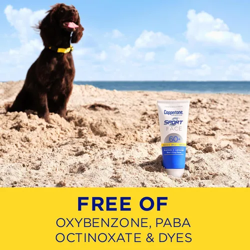 Vista 9 de Coppertone Sport Face Sunscreen Lotion SPF 60+, protector solar resistente al agua con amplio espectro SPF 60+, ligero y transpirable, tubo de 2.5