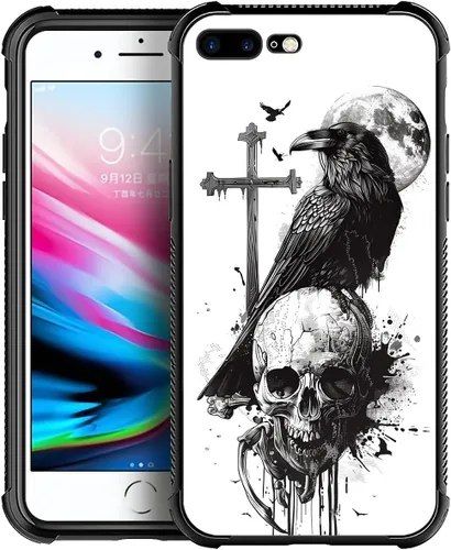 Vista 182 de Funda compatible con iPhone 8 Plus, diseño de oso de bosque otoñal, a prueba de golpes, antiarañazos, carcasa trasera de policarbonato duro