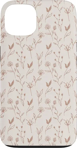 Vista 7 de iPhone 16 Hojas Botánico Flor Planta Línea Arte Terracota Case
