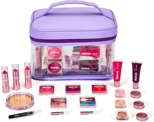 Vista 5 de Claire's Kit de maquillaje definitivo, juego de cosméticos reales de 18 piezas, maquillaje para niños de 8 a 12 años, juguetes para niñas y regalo