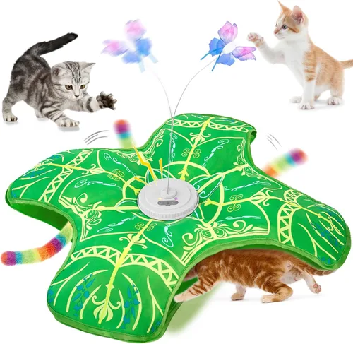 Vista 7 de Juguetes interactivos para gatos de interior, [Nuevamente actualizado] Juguetes recargables con activación táctil de escondite para gatitos