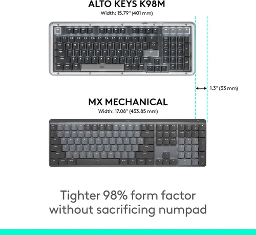 Vista 5 de Logitech Alto Keys K98M Teclado inalámbrico con junta mecánica - Grafito