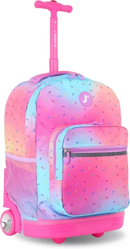 Vista 40 de J World Sunrise Kids - Mochila con ruedas para niñas y niños. Mochila con ruedas para la escuela, Aurora, 18 pulg