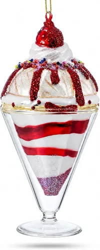 Vista 5 de Adorno de Navidad de cristal para pastel de postre