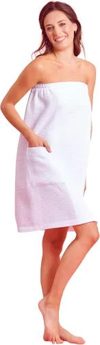 Vista 8 de Women's Bath Wrap - Waffle Weaved Spa Wrap for Women - Comfortable & Adjustable - Absorbent & Quick Dry - Lightweight & Soft