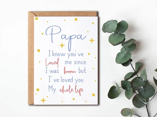 Vista 4 de EruditeGifts Papa I Know You've Loved Me Since - Tarjeta de cumpleaños para papá - Tarjeta del día del papá - Bonita tarjeta de cumpleaños para papá