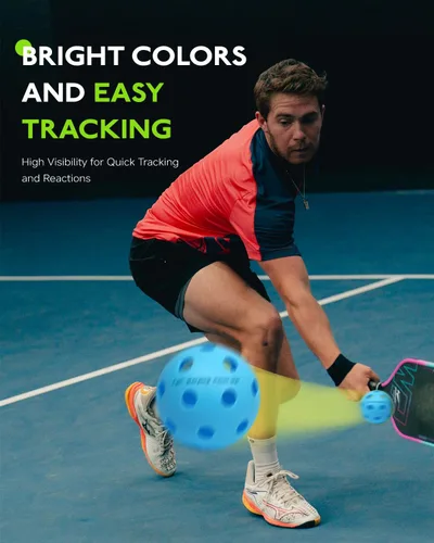 Vista 6 de Pelotas de Pickleball Warping Point 26 Agujeros, 40 Agujeros Paquete de 4, Paquete de 12 Cumplen con las Especificaciones USAPA Bola