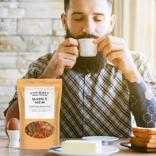 Vista 4 de Kepperton Mezcla gourmet de frutos secos para hombres varoniles, ideas de regalo de aperitivos para papá, regalo divertido para papá de hija a papá