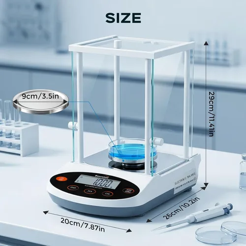 Vista 6 de Bonvoisin Balanza analítica de 300 gx1 mg báscula de laboratorio de precisión báscula electrónica digital, escala analítica de laboratorio de 1 mg