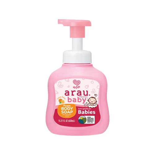 Vista 13 de Arau Baby Jabón corporal de espuma, repuesto de aroma cítrico, gel corporal espumoso natural a base de plantas para bebés, bebés y niños pequeños