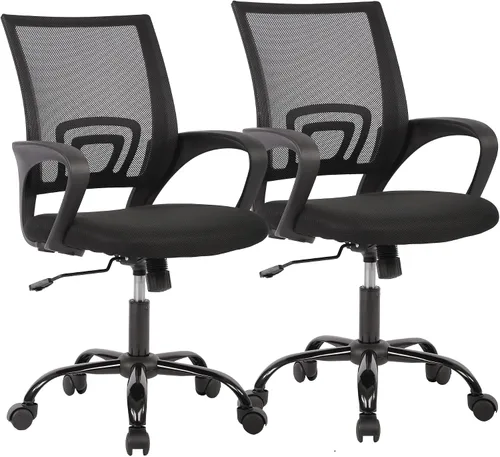 Vista 22 de PayLessHere Silla de Oficina para Computadora Ergonómica Económica Silla de Escritorio Ajustable Cómoda de Respaldo Medio de Trabajo con Ruedas