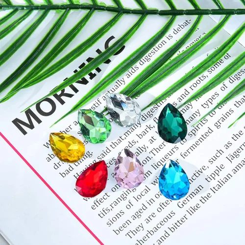 Vista 4 de Lágrima de cristal de 0.787 x 1.181 in con diamantes de imitación grandes para manualidades, fabricación de joyas, zapatos, cuentas de vidrio, 36