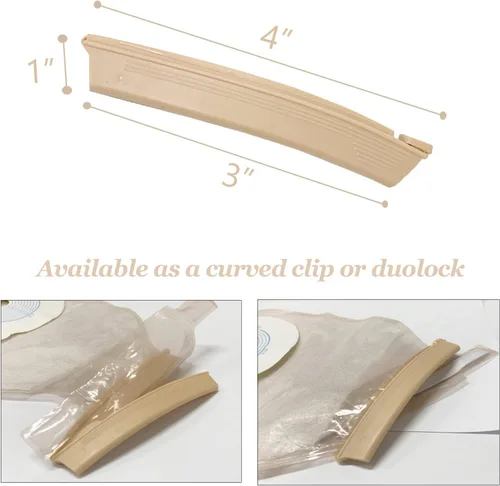 Vista 3 de Clip universal para bolsa de ostomía, abrazaderas de bolsa drenables, cierre de cola Surefit, grado médico (10 piezas)