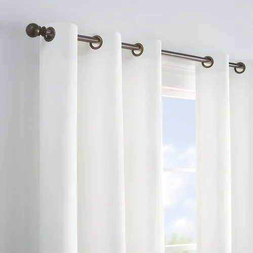 Vista 3 de ECLIPSE Cortina de ventana con ojales de microfibra de privacidad total opaca térmica para dormitorio (1 panel), 42" x 95", blanco