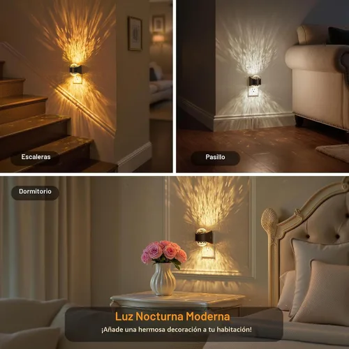 Vista 5 de JandCase - Luces nocturnas enchufables a la pared, proyector de estrellas