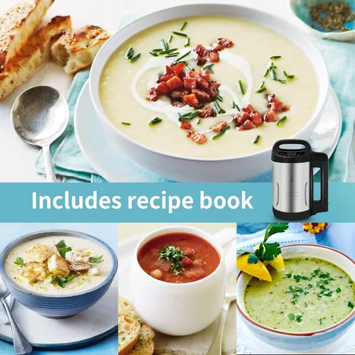 Vista 6 de Fabricante de sopa Potlimepan 1.6 L, Multifunción 4 en 1 y licuadora de sopa y batidos con panel de control inteligente, fabricante de sopa caliente