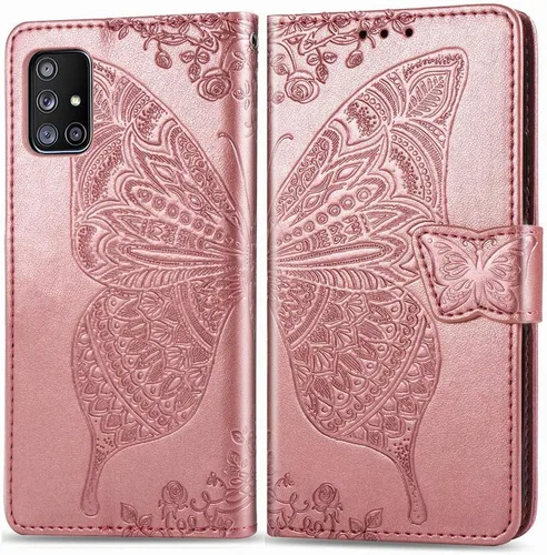Vista 11 de GYHOYA Funda tipo cartera compatible con Samsung Galaxy A71 para mujer, funda de cuero con función atril magnético y tarjetero para Samsung Galaxy