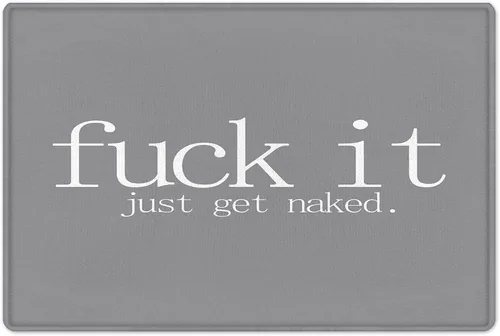 Vista 6 de HVEST Fuck It Just Get Naked - Alfombra de baño con palabras divertidas en blanco y negro, para decoración de baño, alfombra de baño antideslizante