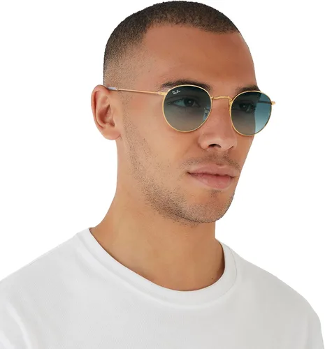 Vista 7 de Ray-Ban - Lentes de sol RB3447 redondos, de metal Dorado/Azul Gradiente Gris