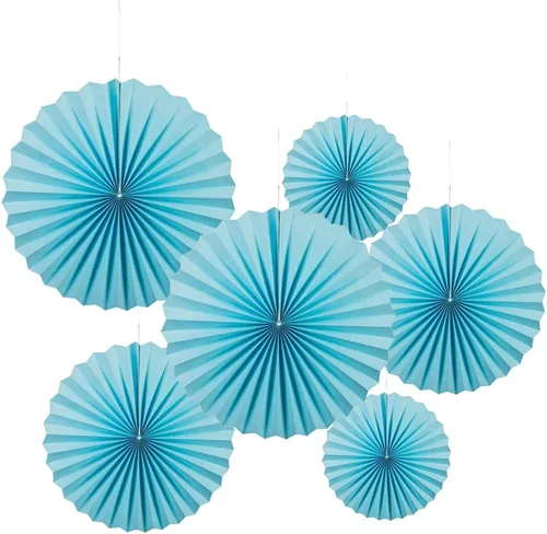 Vista 25 de MOWO Abanicos de papel marrón para colgar decoración para cumpleaños, graduación, fiesta temática neutra, 6 unidades birthday graduation wedding