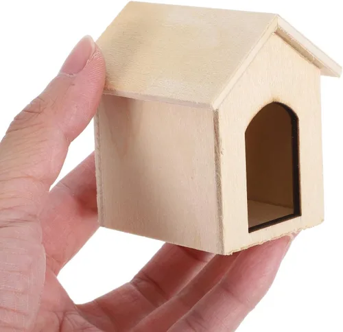 Vista 4 de EXCEART Casa de muñecas para perros 1/12, casa de muñecas para perros, casa de muñecas en miniatura, accesorios de decoración de jardín