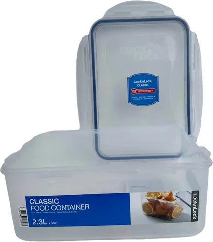 Vista 4 de LOCK & LOCK - Recipiente rectangular para alimentos, alto, 9.6 tazas, 78 onzas líquidas