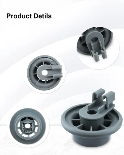 Vista 5 de 611475 Montaje de rueda inferior para lavavajillas - gris, apto para Bosch Reemplazar #bsh-00611475 1559847 AH3477735 AH8727387 Paquete de 4