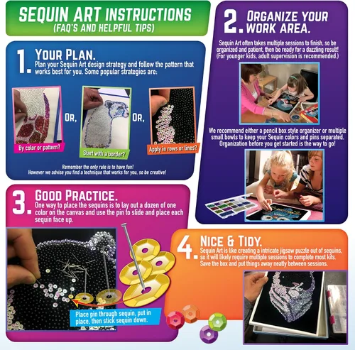Vista 5 de Kit de fotos de arte de lentejuelas y calavera de azúcar, manualidades creativas para adultos y niños