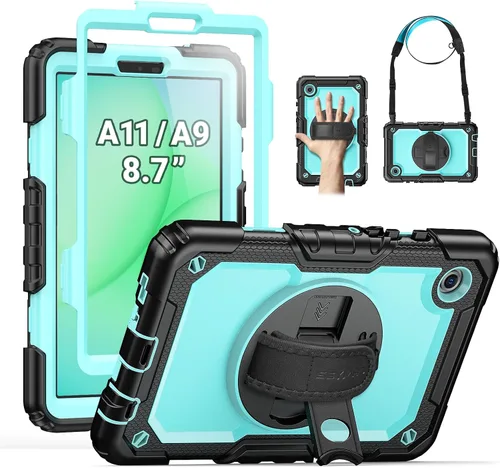 Vista 12 de SEYMAC Funda protectora resistente a prueba de golpes para Samsung Galaxy Tab A9 de 8.7 pulgadas 2023 (SM-X110/X115/X117), resistente a prueba