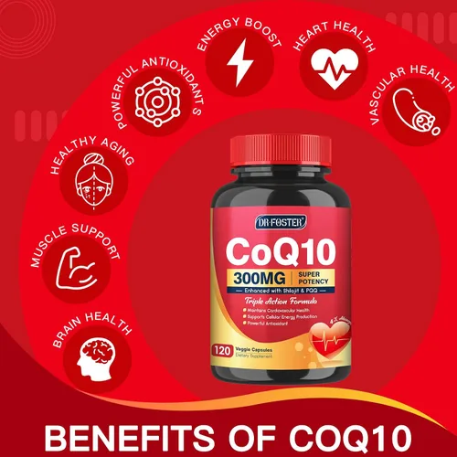 Vista 5 de CoQ10 300mg con PQQ y Shilajit - Potente antioxidante para la salud del corazón y el cerebro y la producción de energía - Alta absorción