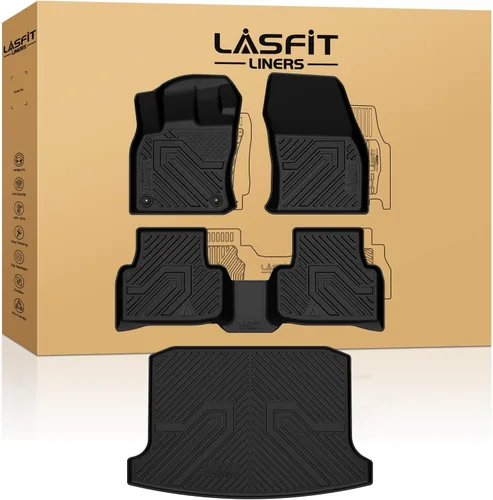 Vista 26 de LASFIT - Tapete de carga 3D para maletero de Volkswagen VW2018-2024 (ajuste 5 asientos), protección para todo tipo de clima, tapete de TPE de alta