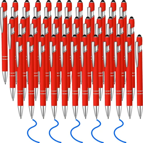 Vista 10 de 36 bolígrafos de tinta azul con lápiz capacitivo 2 en 1 para pantallas táctiles, colegio, oficina, compañeros de trabajo (negro)